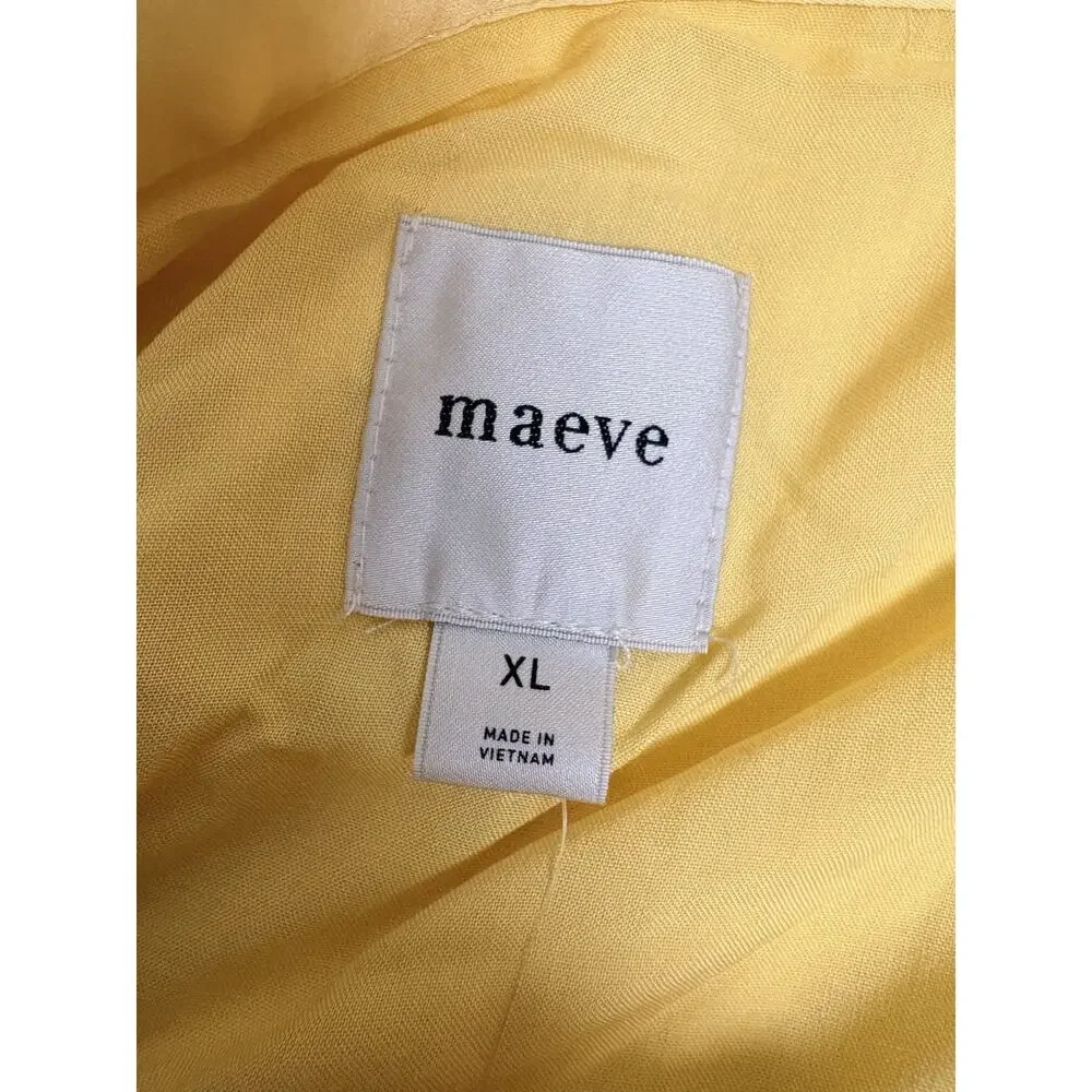 Maeve‎ Anthropologie Yellow Ruffle Wrap Skirt Tie Waist Layered Womens XL